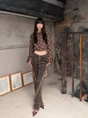 OUDE WAAG 25 Early Autumn Plaid Short Shirt OW-OW-25PF-ST01C1BR048-ZHGW (BR048 Brown and Gray Plaid)